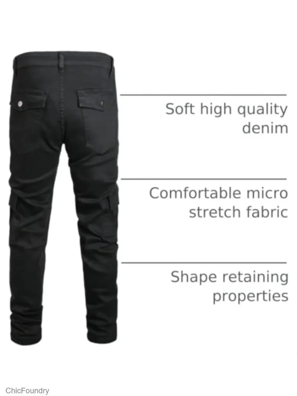 Men's Skinny Stretch Denim Jeans Slim Fit Casual Hiphop Pants